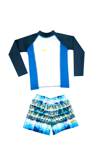 Traje de Baño de Manga Larga para Niño con Motivo de Surf Waves / Ref 515