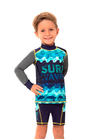 Vestido de baño dos piezas para niño con motivo big waves / Ref 509